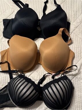 Black and Tan Smooth T-Shirt Bras - Women Intimates size 42D